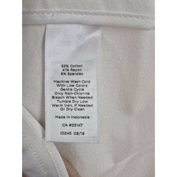 NWT Talbots Winter White Flat Front Cotton Blend Slacks Sz 16 - Picture 6 of 6